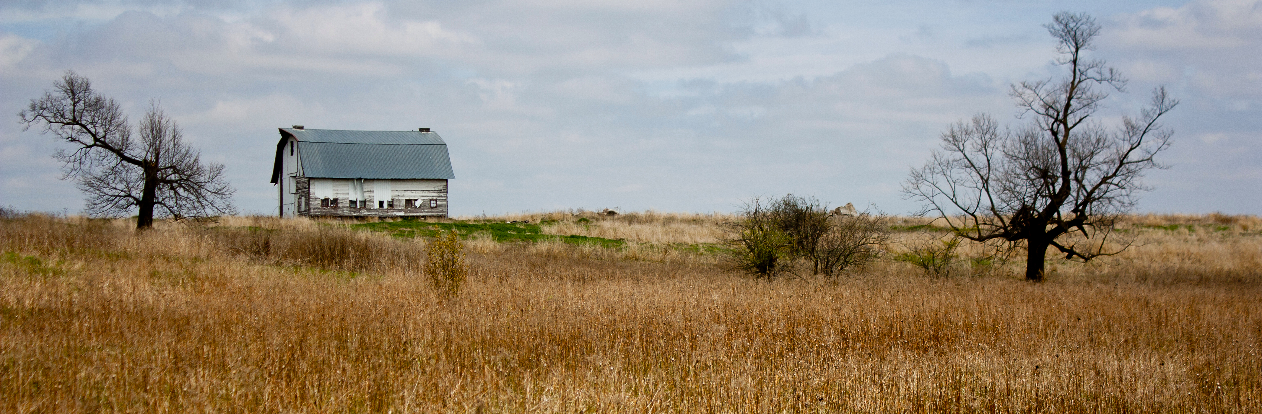 Visual metaphor. Domestication, shelter, desolation, isolation, etc.