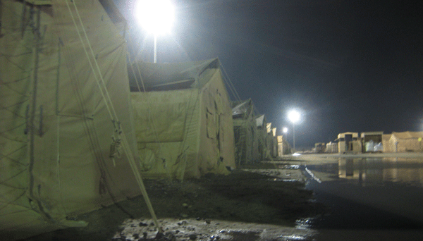 Outside our tent in the city of waiting: Kuwait
