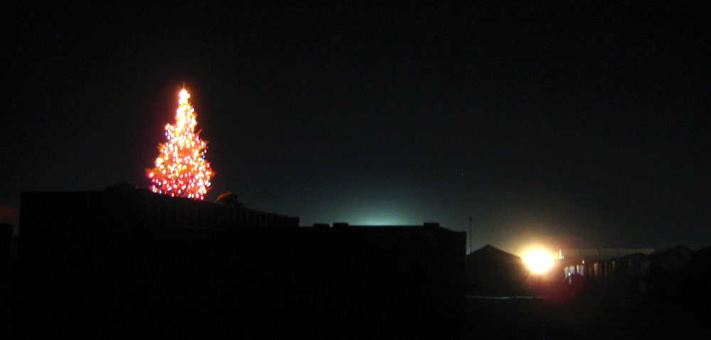 A Christmas tree on Camp Leatherneck