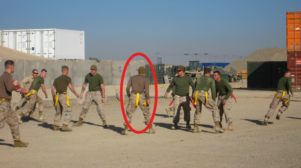 Me at the Christmas flag football game, 2009