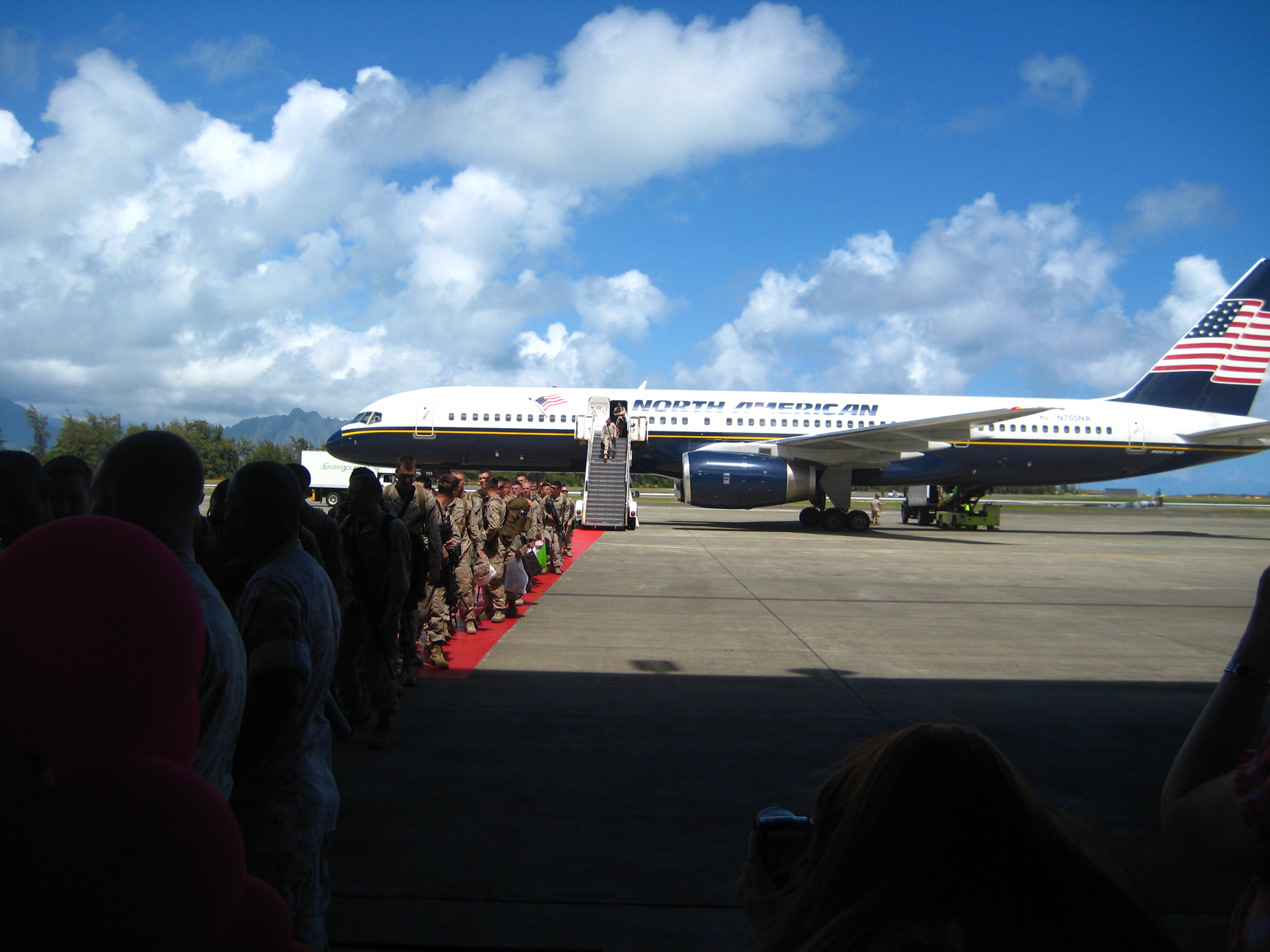 Debarking at Marine Corps Base, Hawaii